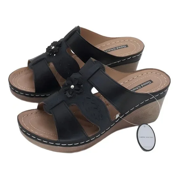 Gabbie Women's Rosette Flower Comfort Sandals 7M - Picture 2 of 6